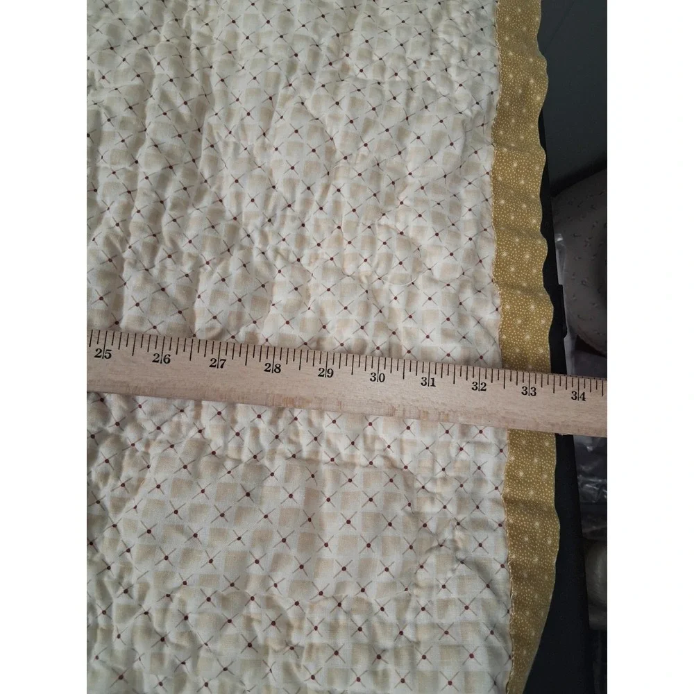 Artisan Handmade Garden Lap Quilt Wall Hanging 33.5x33.5 Square Country Cottage